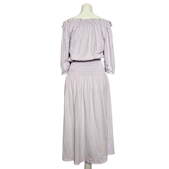 NWT SUNDRY Anthropologie Womens Midi Dress SZ Small Lilac Smocked Waist USA - Picture 3 of 12